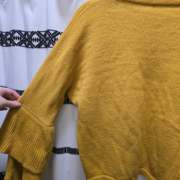 Forever 21 Contemporary yellow knit ruffle long sleeve sweater crew neck small - Picture 11 of 11